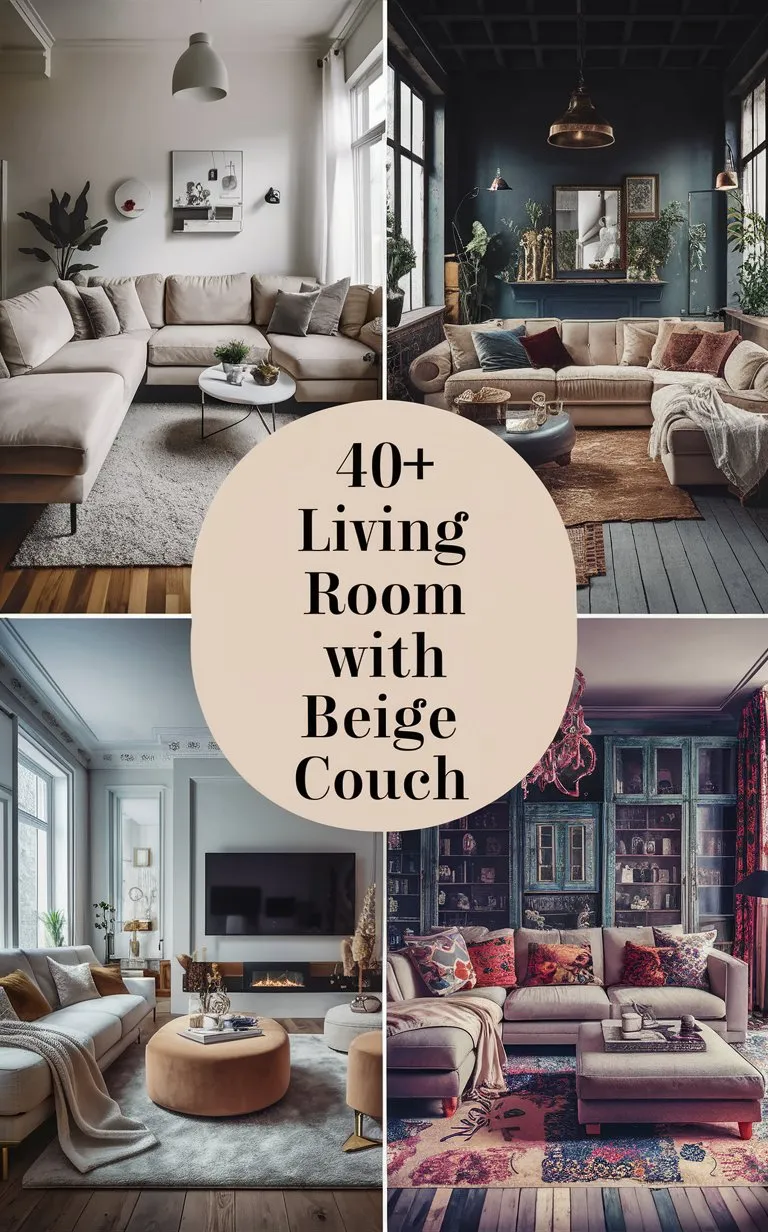 living room ideas with beige couch