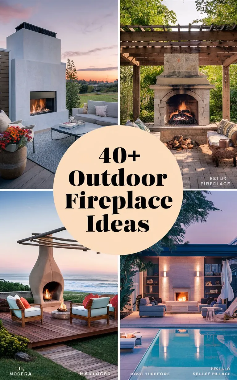 40+ Outdoor Fireplace Ideas