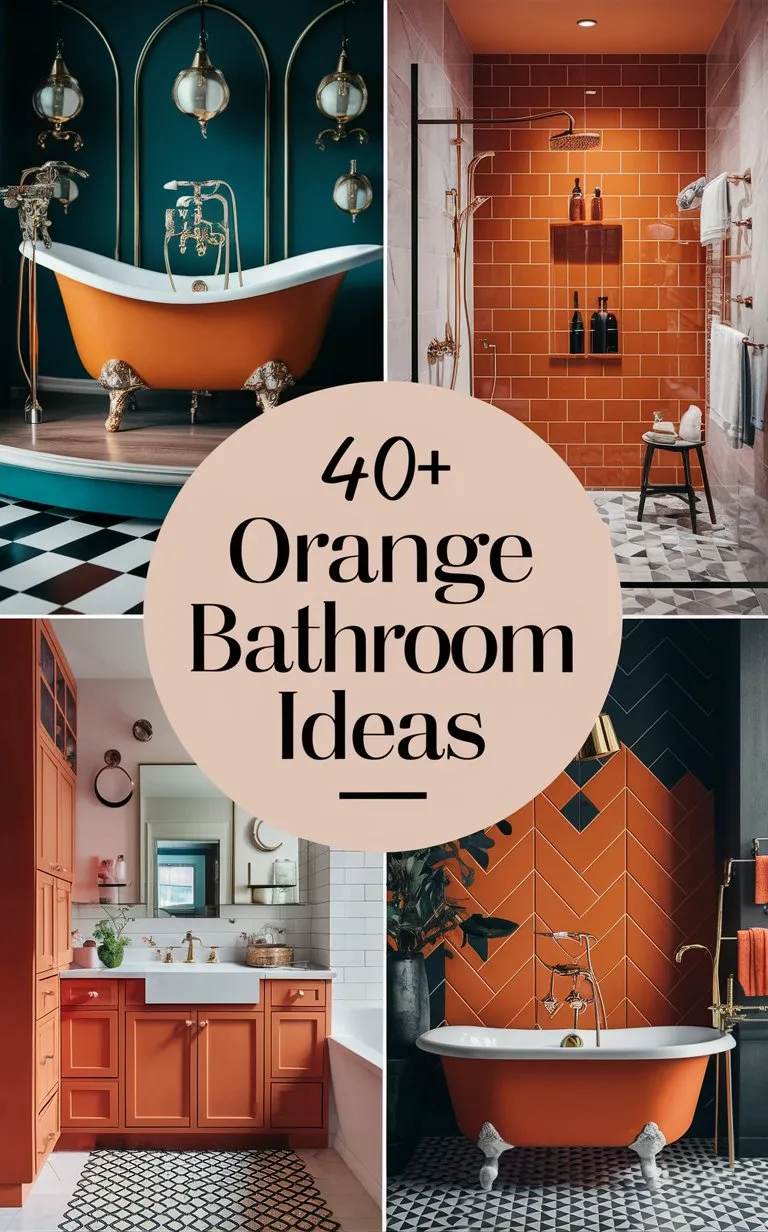 40+ Orange Bathroom Ideas