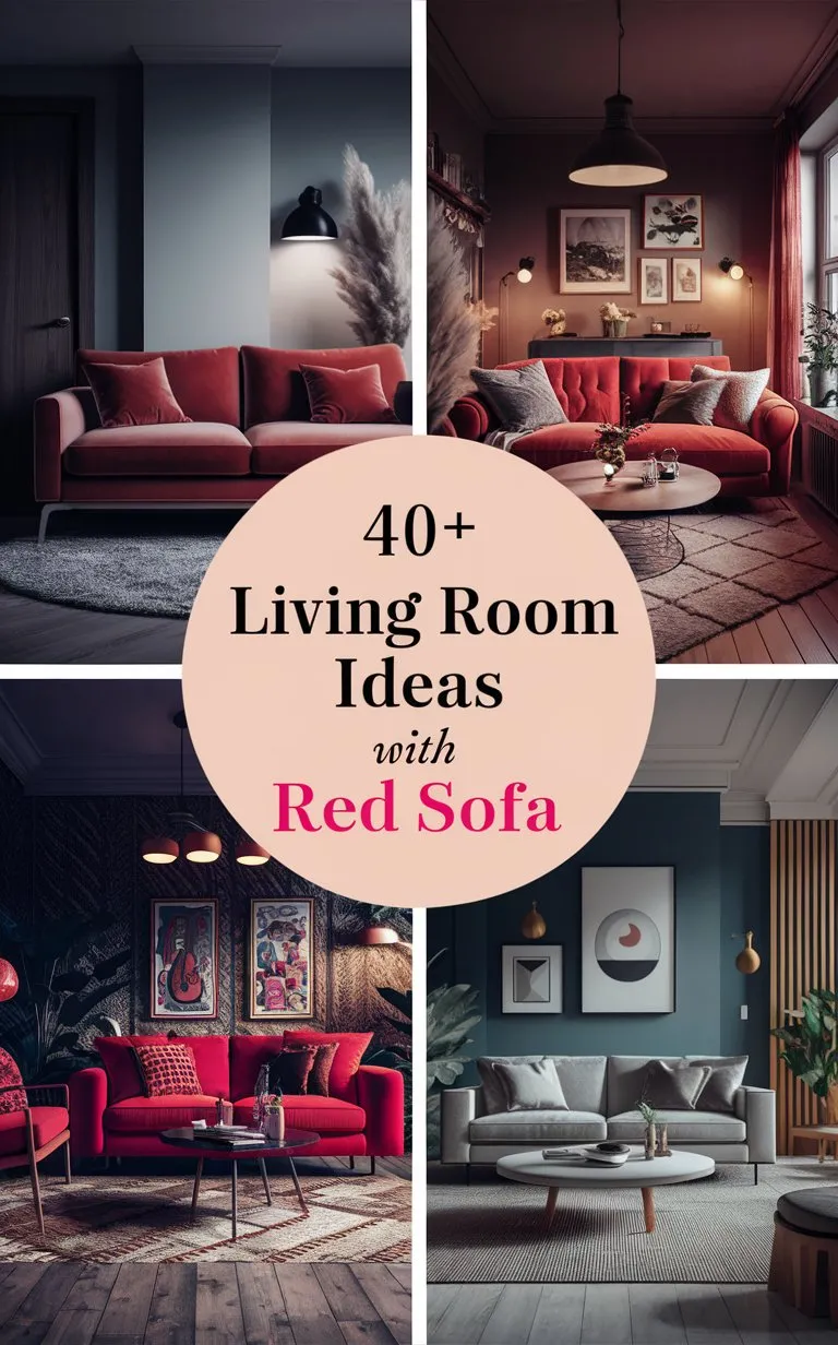 40+ Living Room Ideas with a Red Sofa