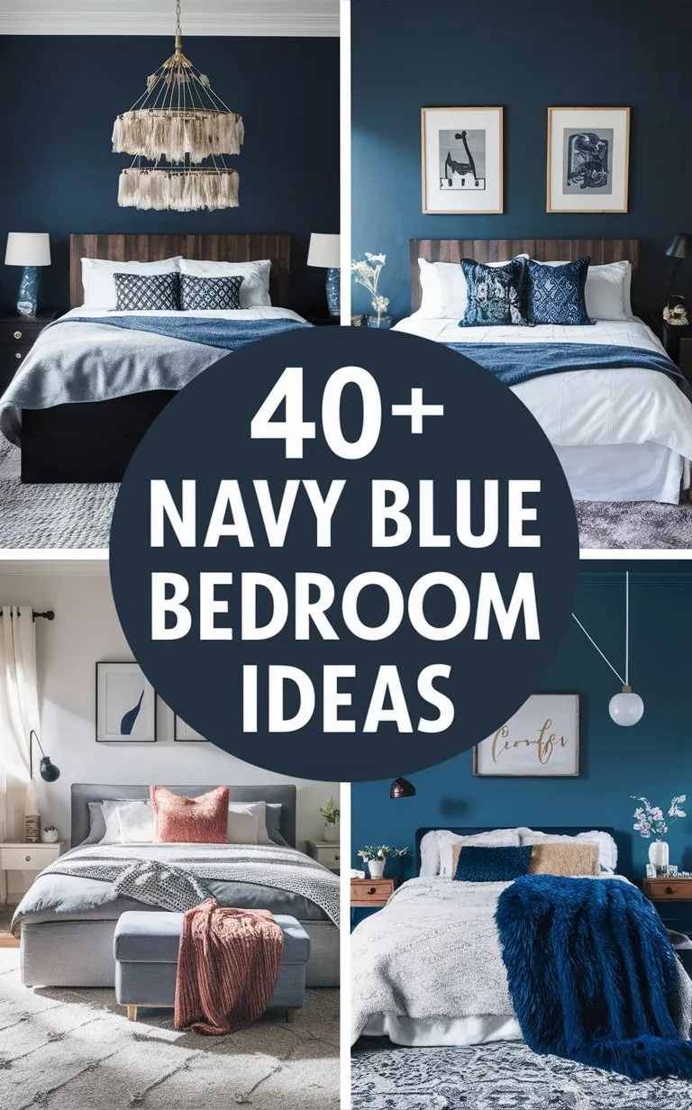 40+ Navy Blue Bedroom Ideas